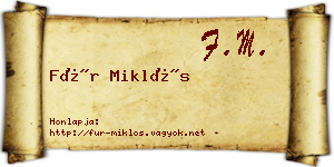 Für Miklós névjegykártya